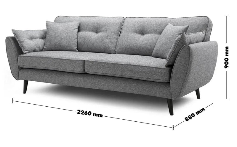 Modern fabric 4 seater sofa henri size charts.
