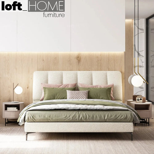 Cream Sheepskin Fabric Bed CORY Good to Know Preview-1