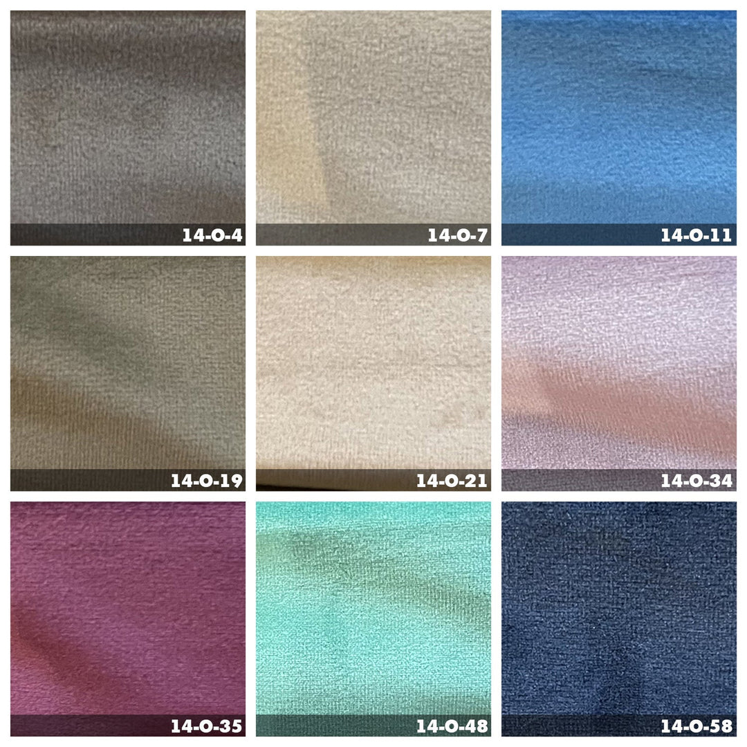 Modern fabric bed lexi color swatches.