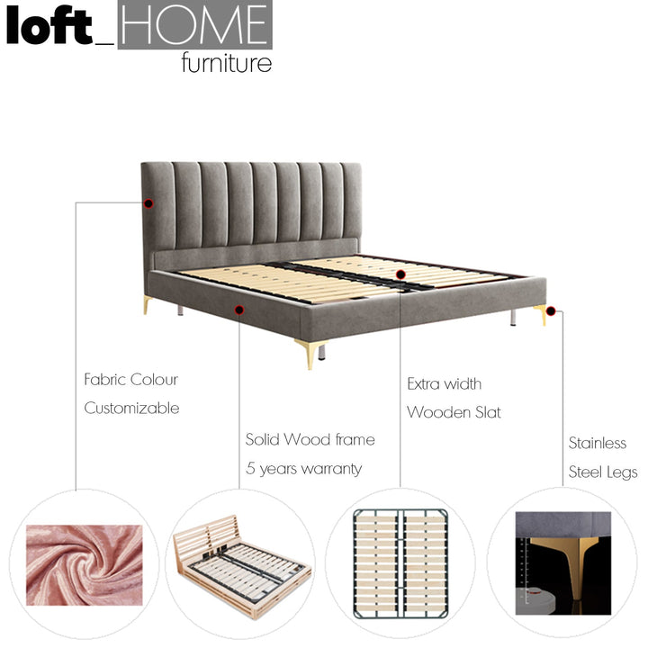 Modern Fabric Bed LEXI