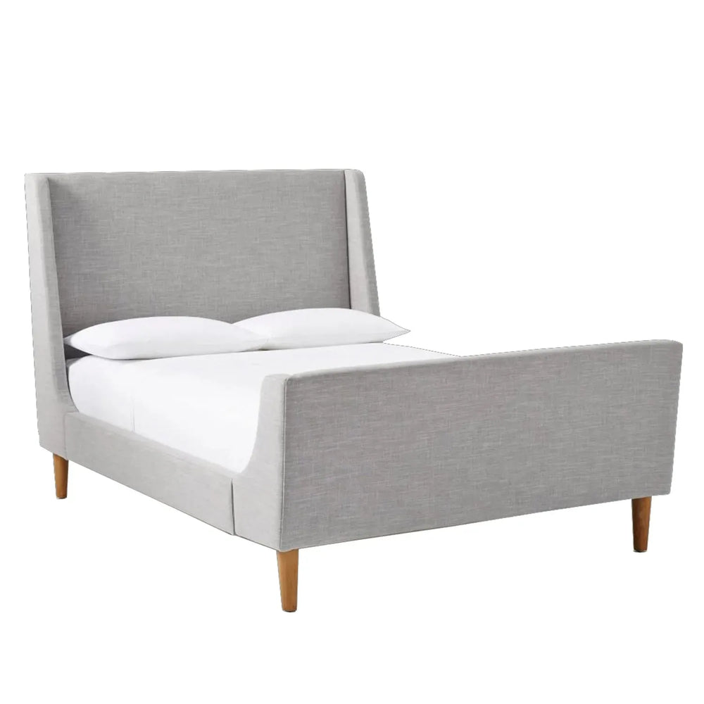 Modern fabric bed zef in white background.