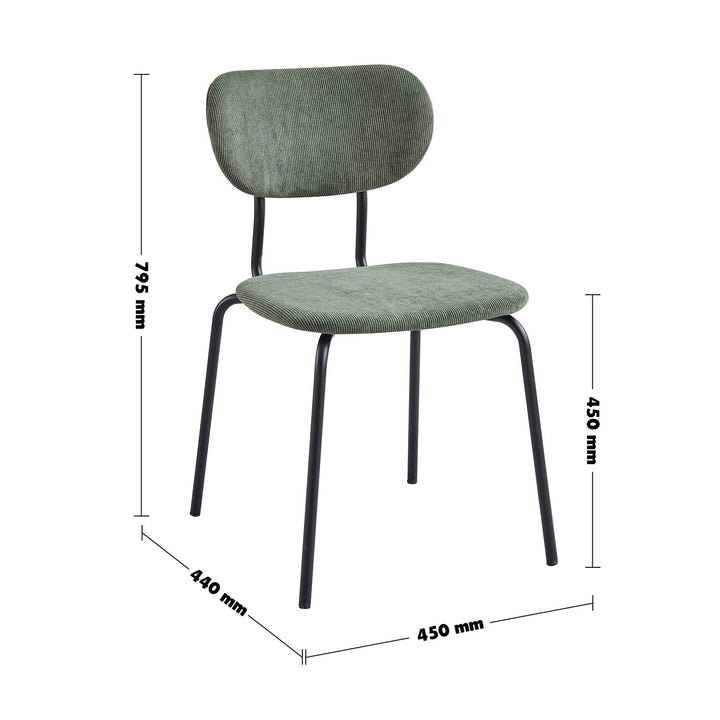 Modern fabric dining chair 2pcs set new school size charts.
