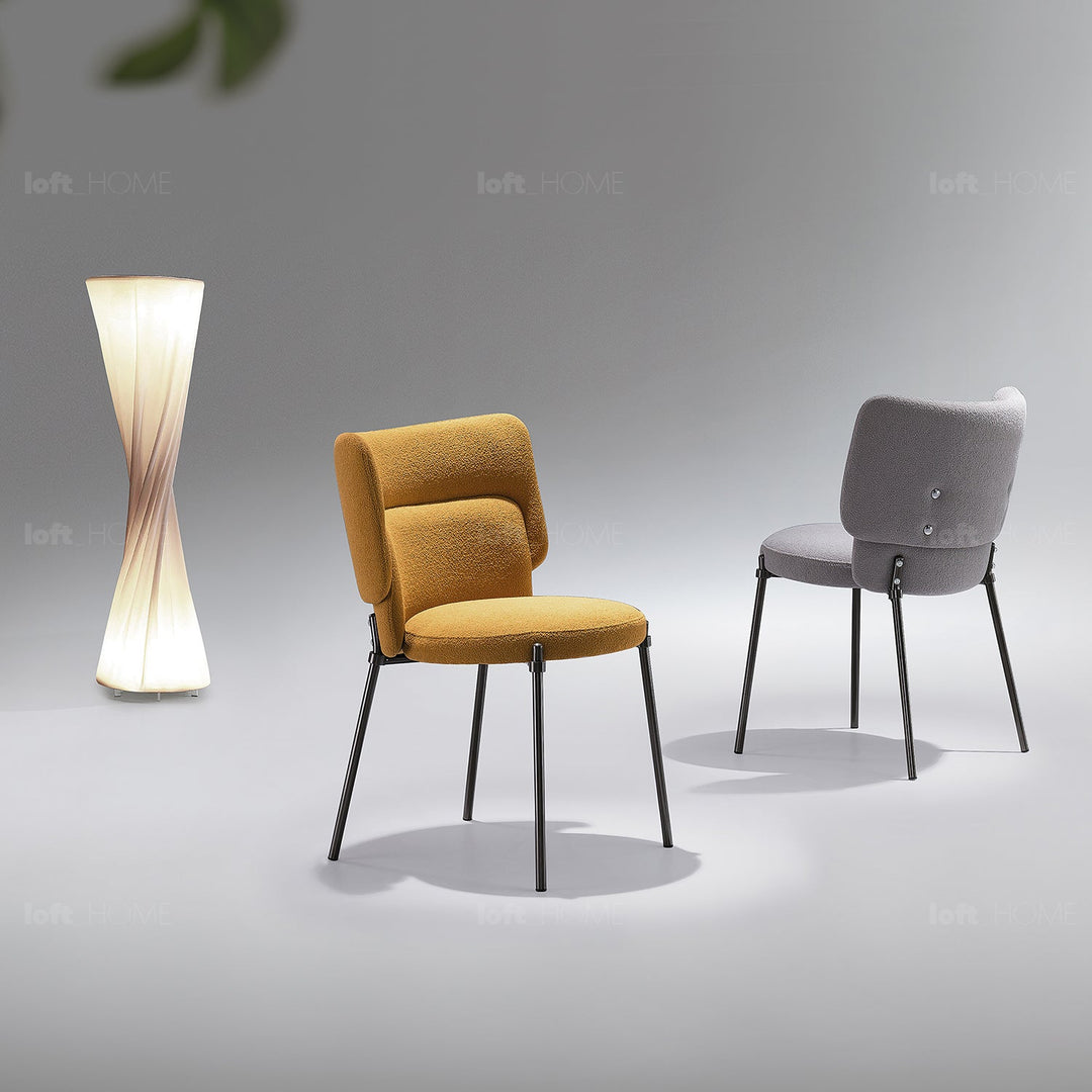 Modern fabric dining chair cloud conceptual design.