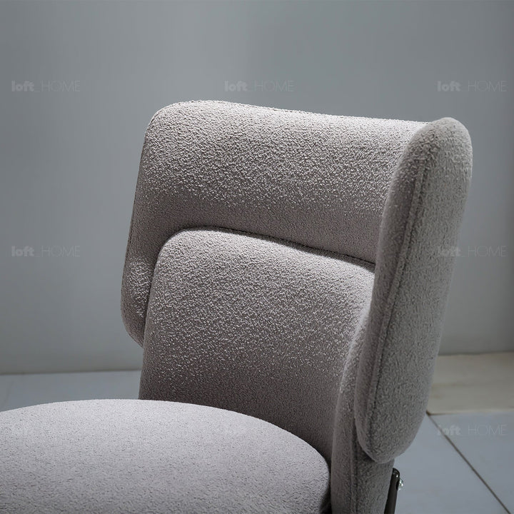 Modern fabric dining chair cloud in details.