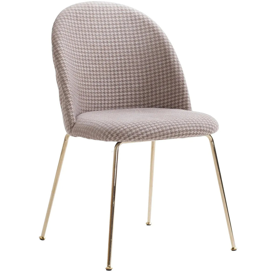 Modern fabric dining chair houndstooth in white background.