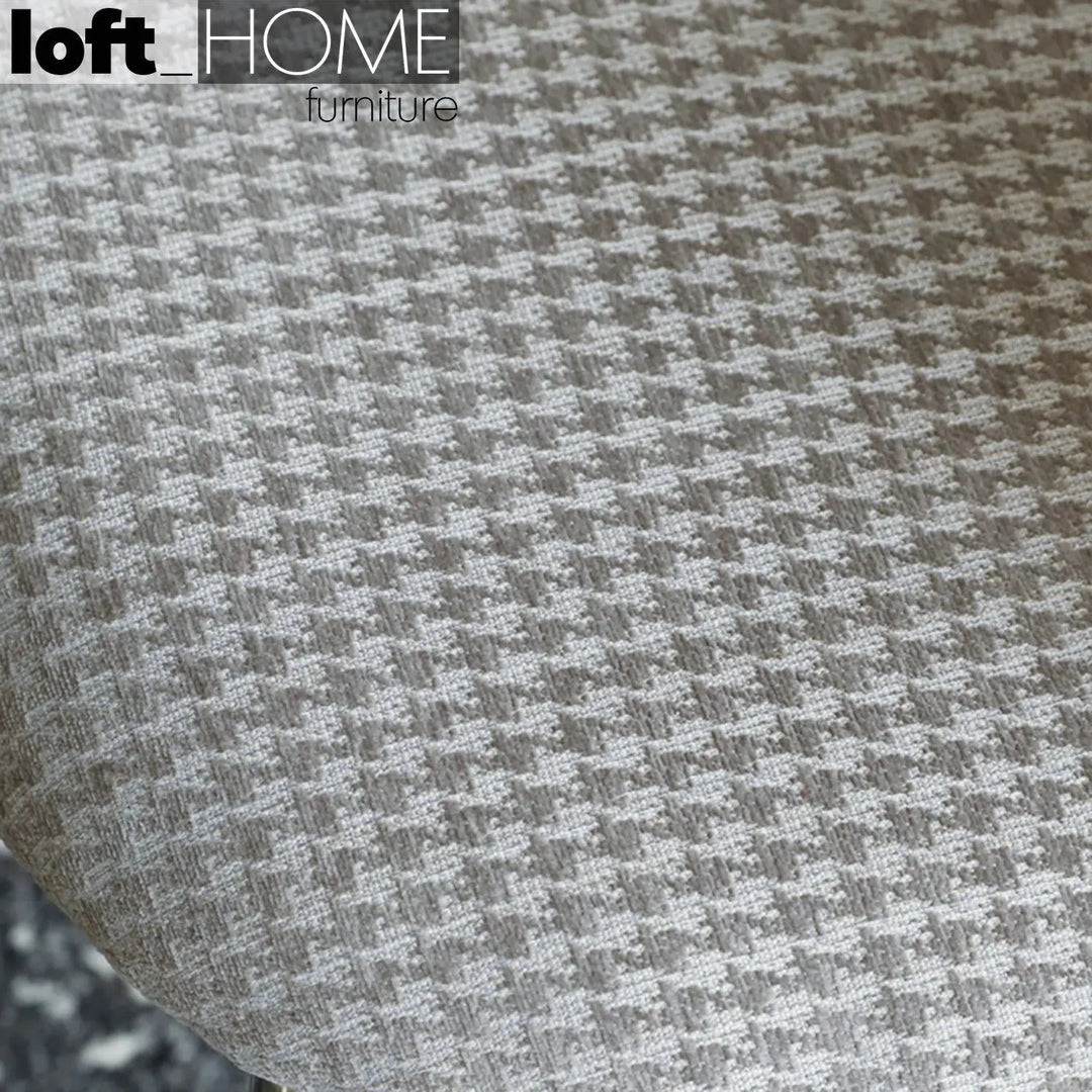 Modern fabric dining chair houndstooth color swatches.