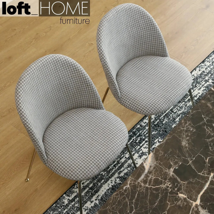 Modern fabric dining chair houndstooth in real life style.