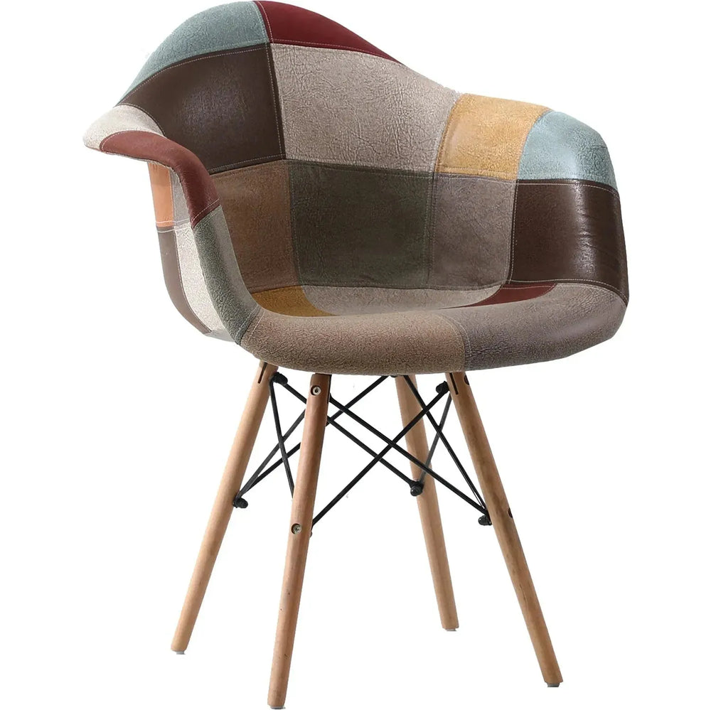 Modern leather dining chair knox in white background.