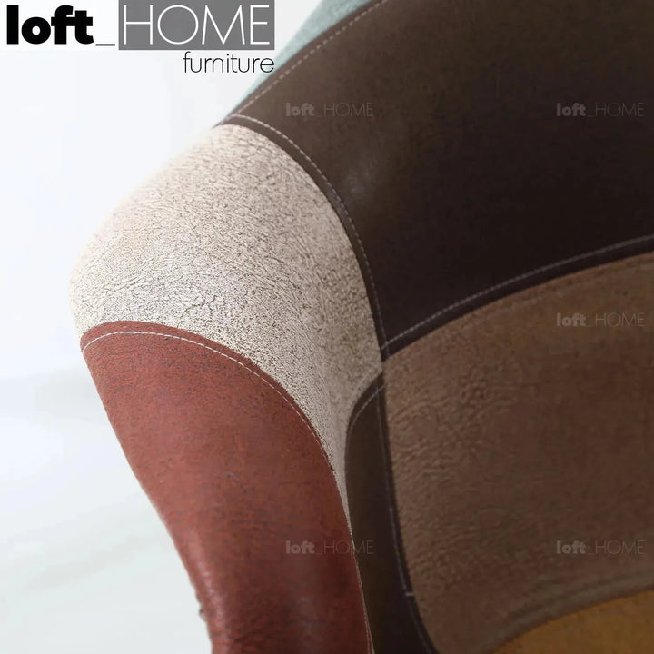 Modern leather dining chair knox in close up details.