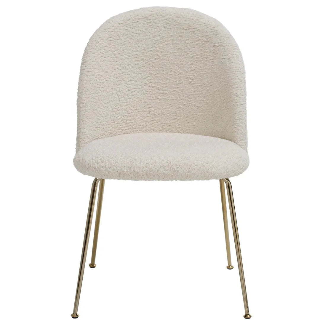 Modern fabric dining chair sheepskin material variants.