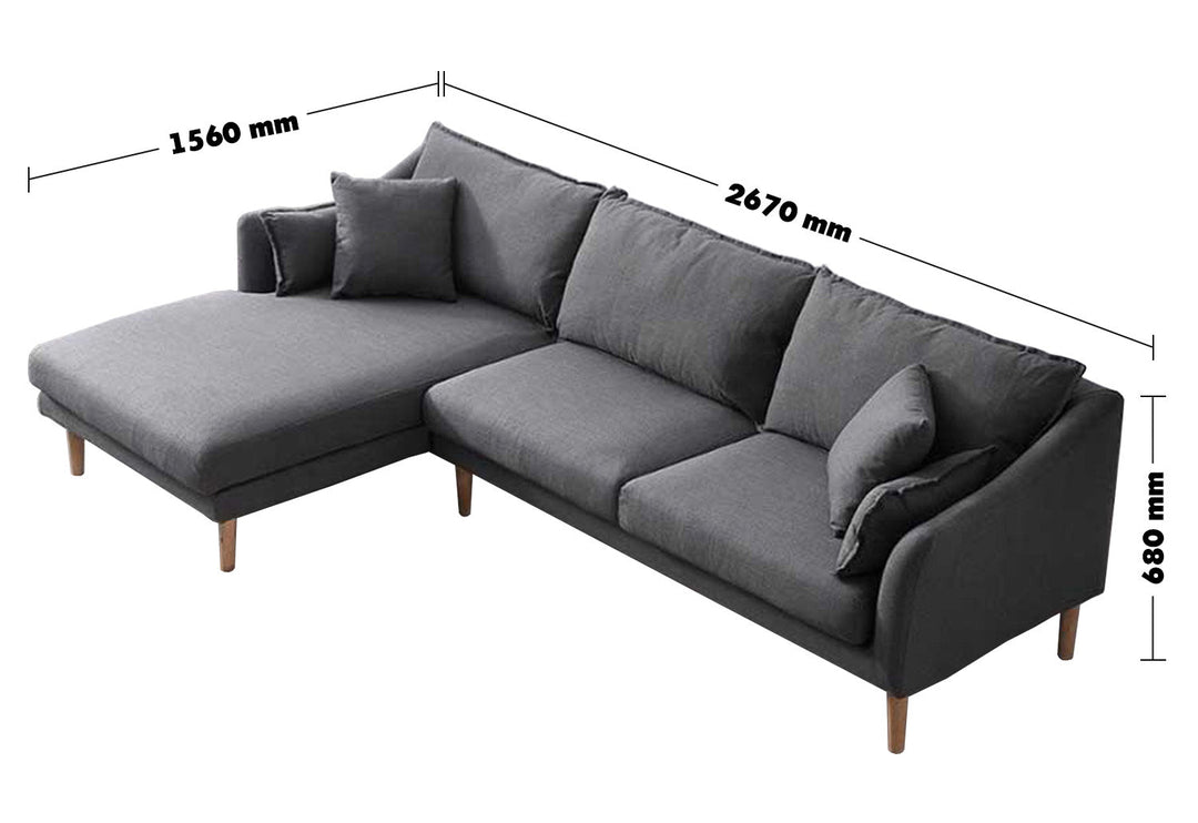 Modern fabric l shape sectional sofa cammy 2+l size charts.