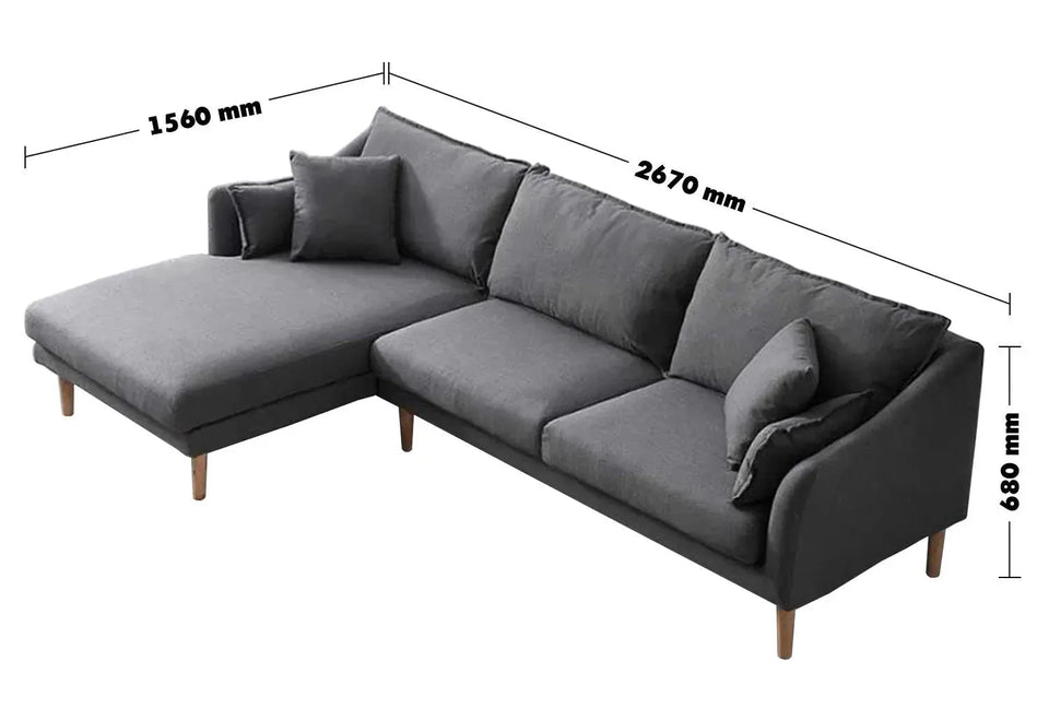 Scandinavian fabric l shape sectional sofa cammy 2+l size charts.