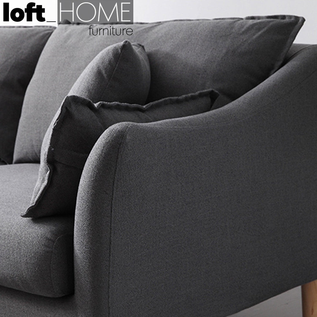 Modern fabric l shape sectional sofa cammy 3+l in close up details.