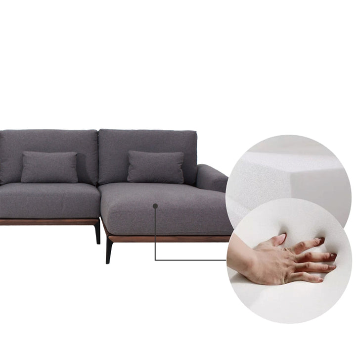 Modern fabric l shape sectional sofa dario 2+l in details.