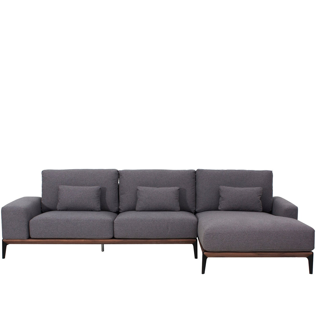 Modern fabric l shape sectional sofa dario 2+l in white background.