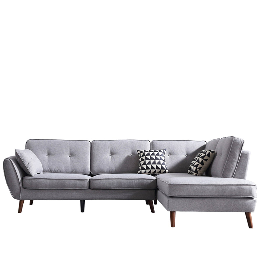 Modern fabric l shape sectional sofa henri 2+l in white background.