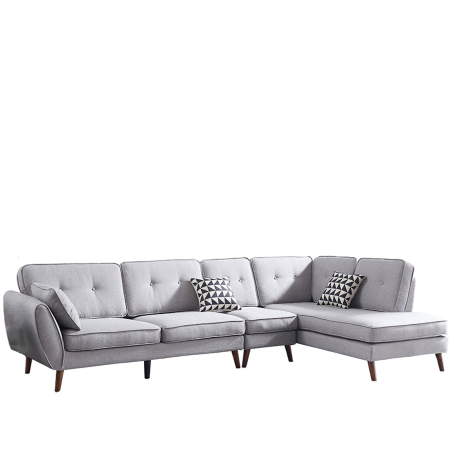 Modern fabric l shape sectional sofa henri 3+l in white background.