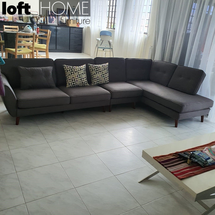 Modern fabric l shape sectional sofa henri 3+l in still life.