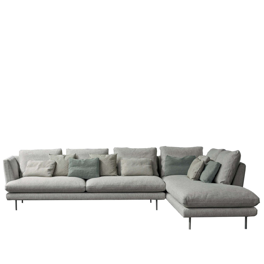 Modern fabric l shape sectional sofa lars 3+l in white background.