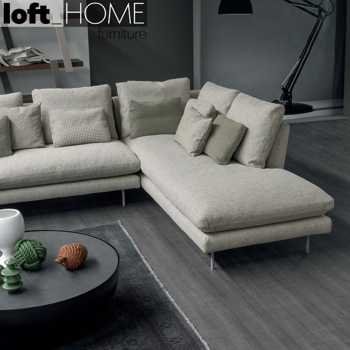 Modern fabric l shape sectional sofa lars 3+l in still life.