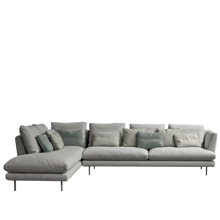 Modern fabric l shape sectional sofa lars 3+l in close up details.