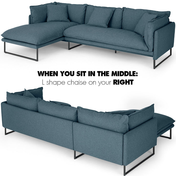 Modern fabric l shape sectional sofa malini 2+l detail 8.