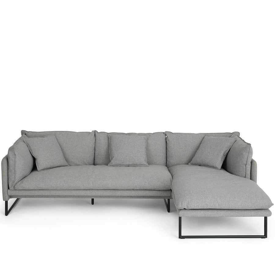 Modern fabric l shape sectional sofa malini 2+l in white background.