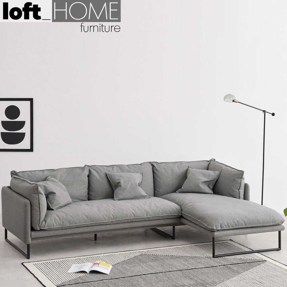 Modern fabric l shape sectional sofa malini 2+l primary product view.