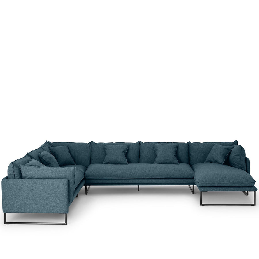 Modern fabric l shape sectional sofa malini 3+3+l in white background.