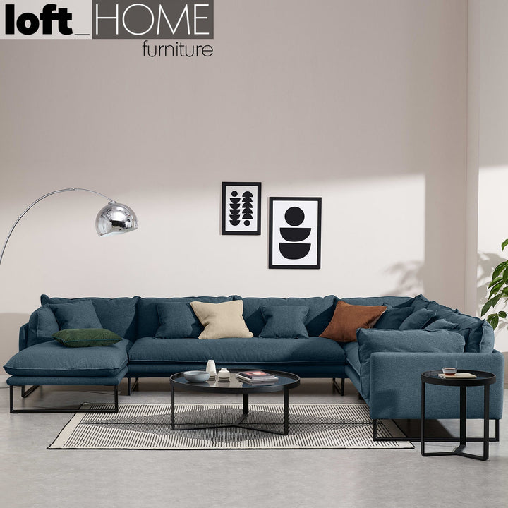 Modern fabric l shape sectional sofa malini 3+3+l in still life.