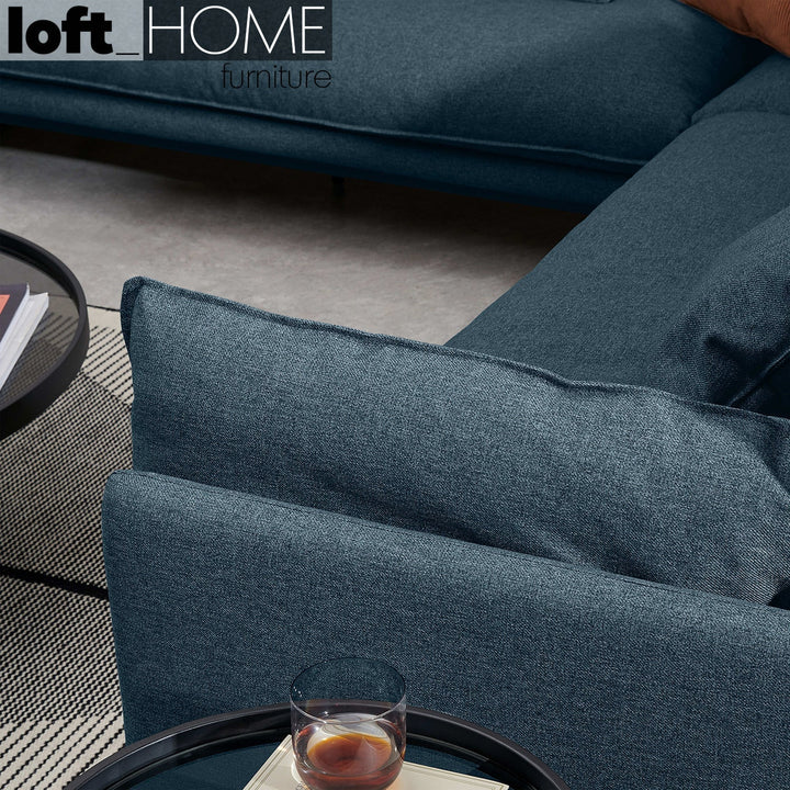 Modern fabric l shape sectional sofa malini 3+3+l layered structure.