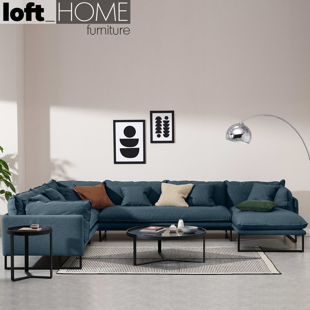 Modern fabric l shape sectional sofa malini 3+3+l primary product view.