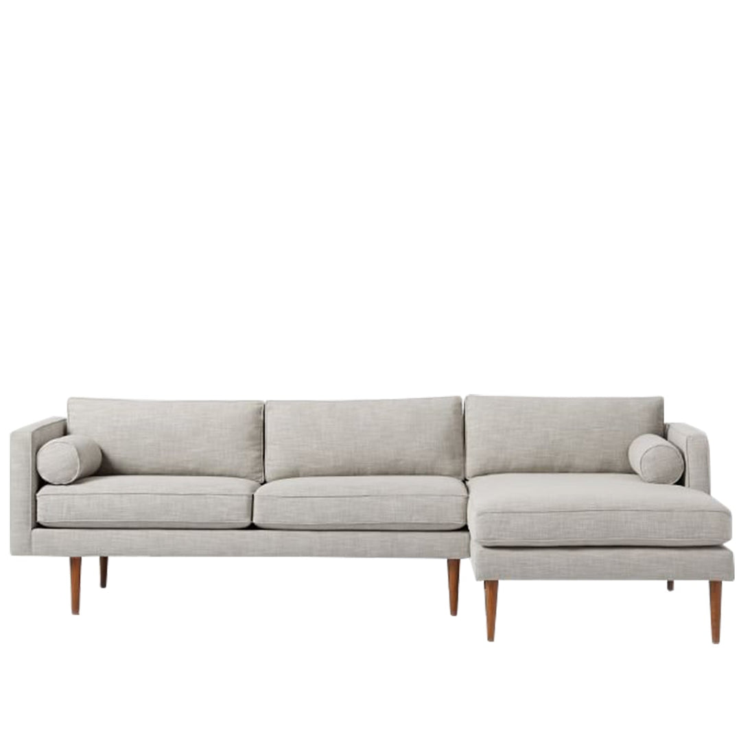 Modern fabric l shape sectional sofa monroe 2+l in white background.