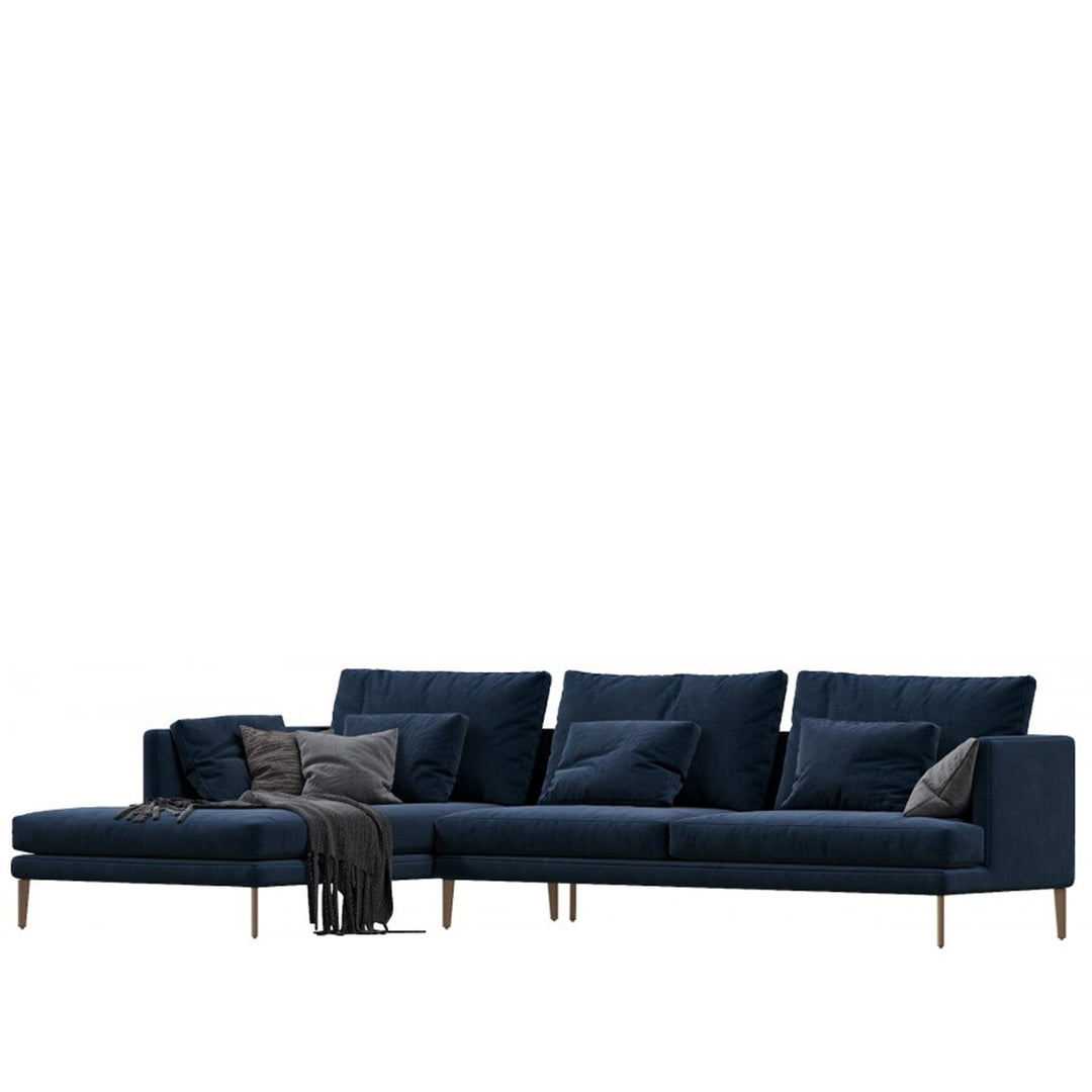 Modern fabric l shape sectional sofa william 2.5+l in panoramic view.