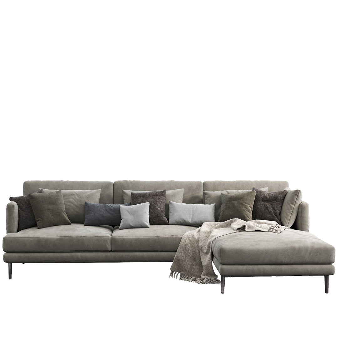 Modern fabric l shape sectional sofa william 2+l in white background.