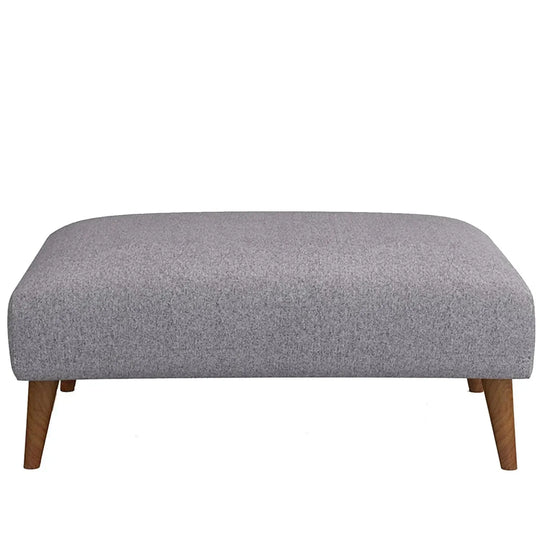 Scandinavian fabric ottoman henri in white background.