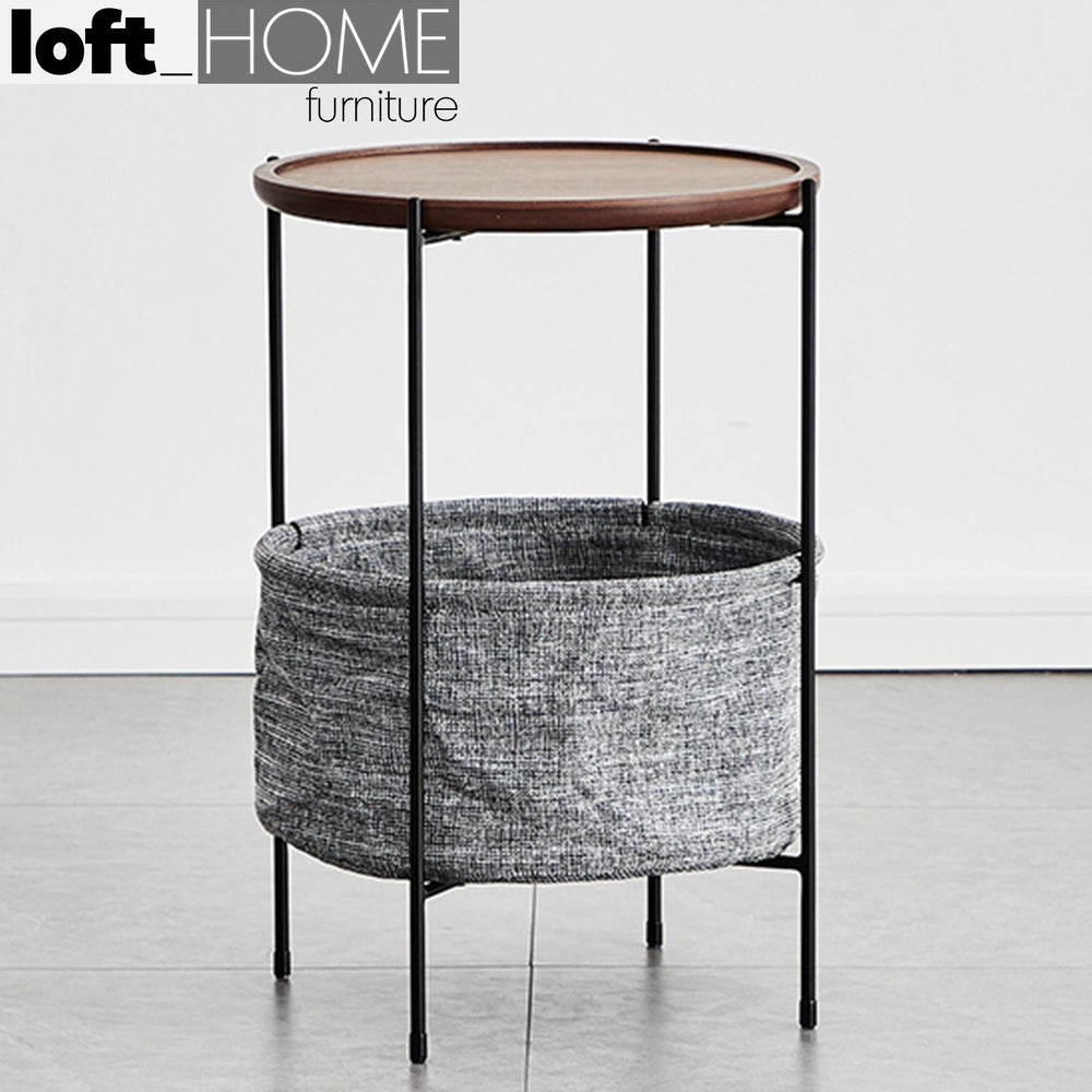 Modern fabric side table emme primary product view.