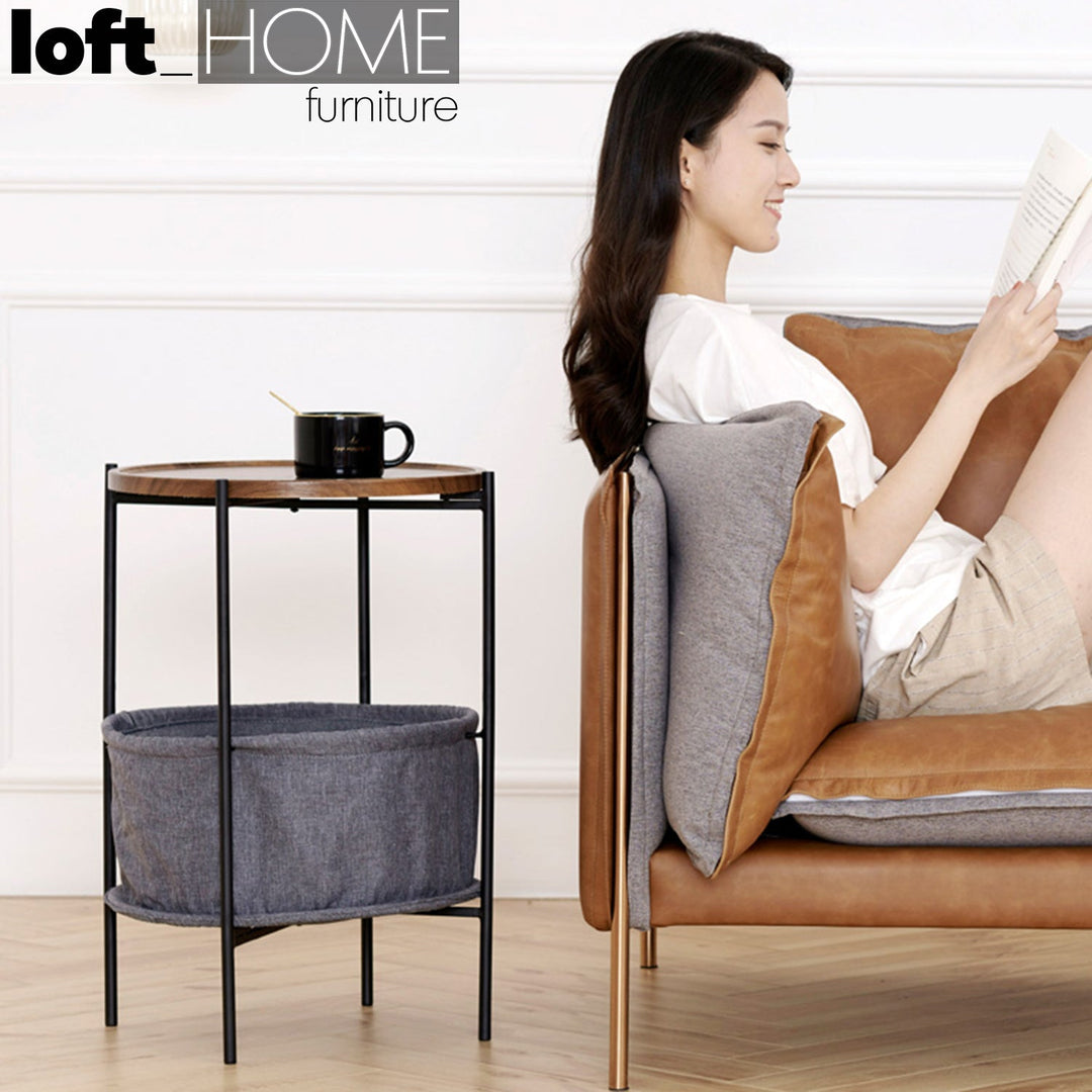 Modern fabric side table emme situational feels.