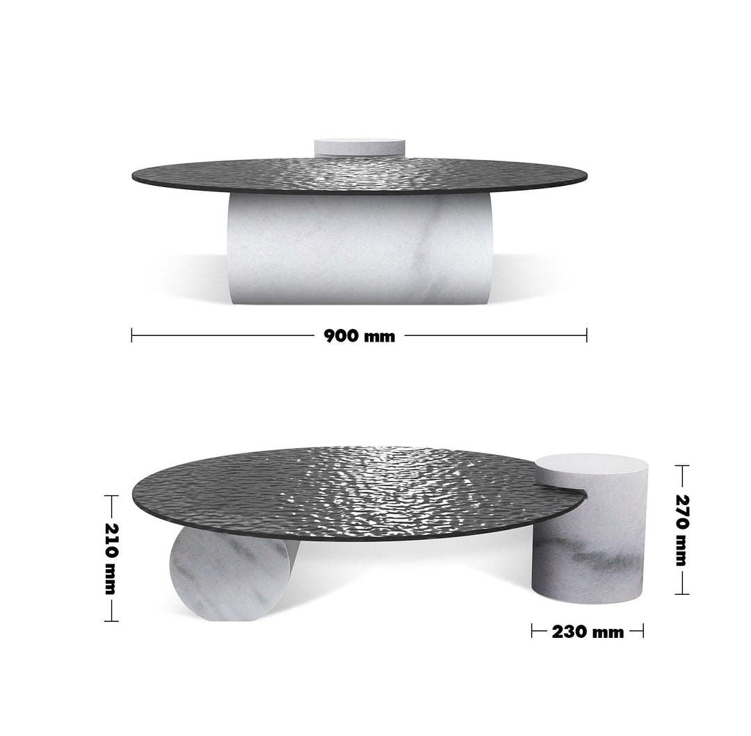 Modern fused glass coffee table verre particulier marble size charts.