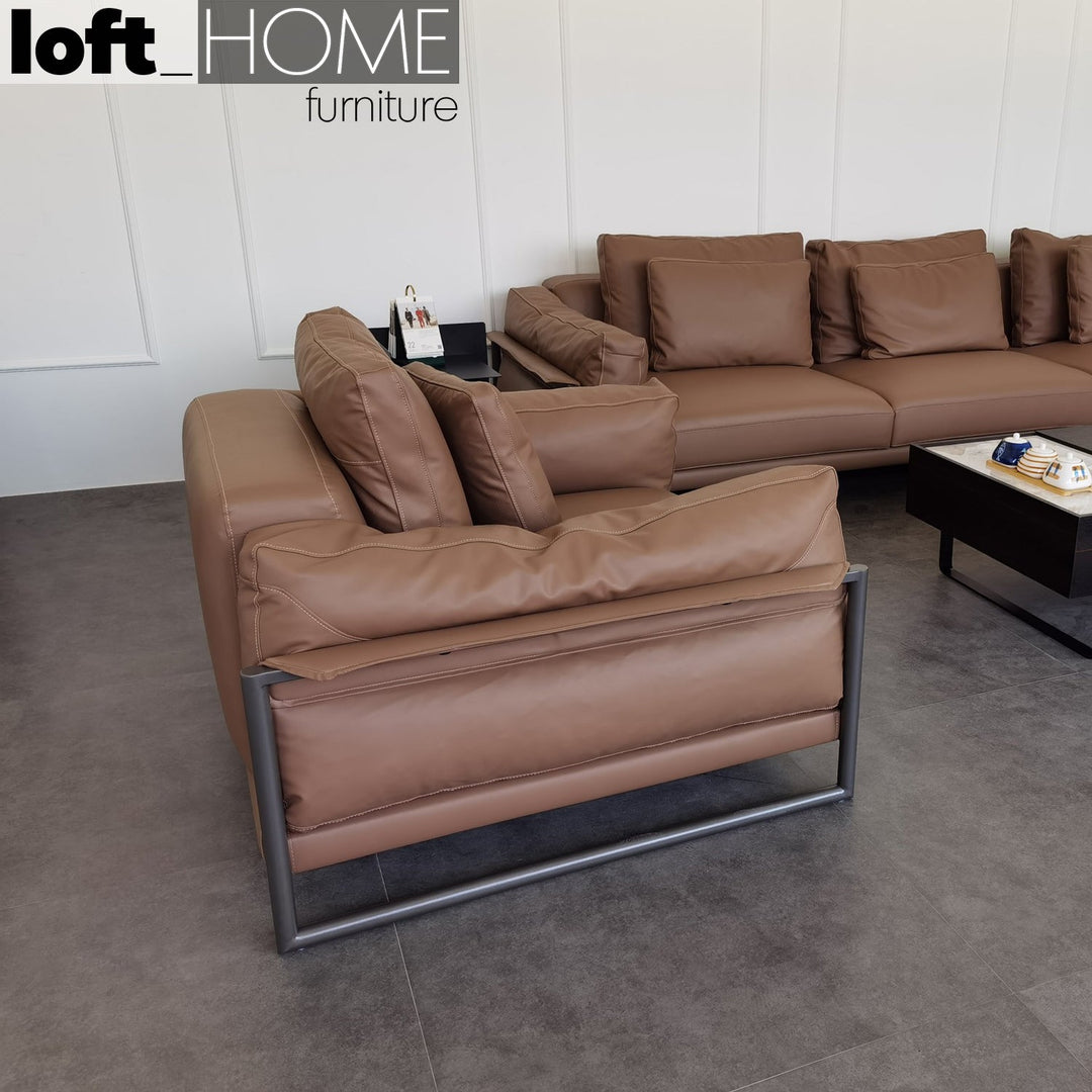 Modern genuine leather 1 seater sofa tara situational feels.
