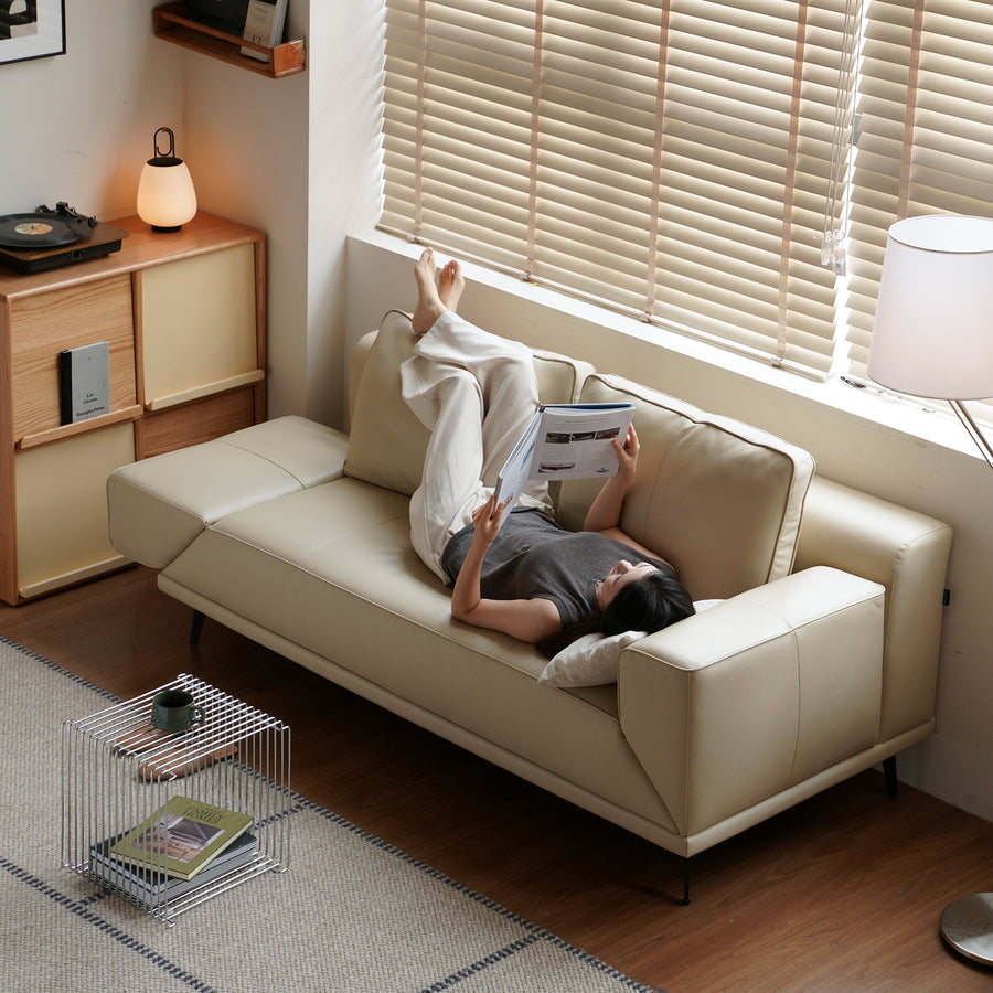 Modern genuine leather 2 seater sofa bed linea primary product view.