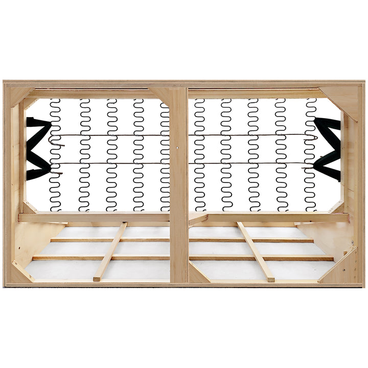 Modern genuine leather 2 seater sofa bed linea in still life.