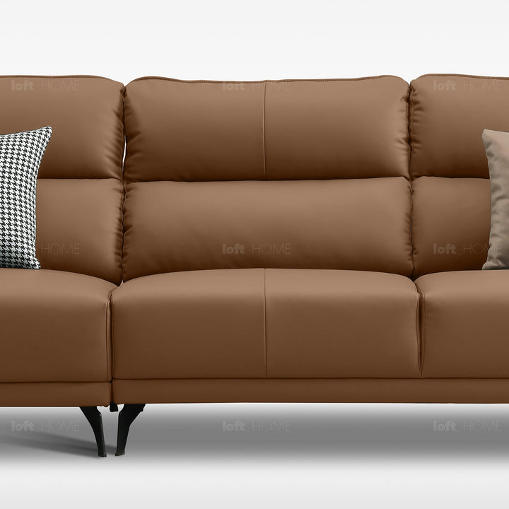 Modern genuine leather 3 seater sofa kuka in still life.