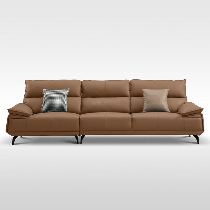 Modern genuine leather 3 seater sofa kuka in real life style.