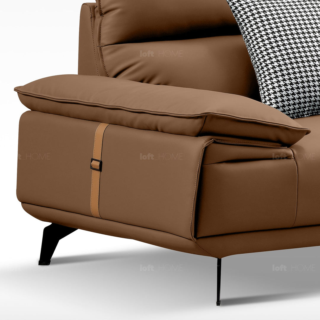 Modern genuine leather 3 seater sofa kuka in details.