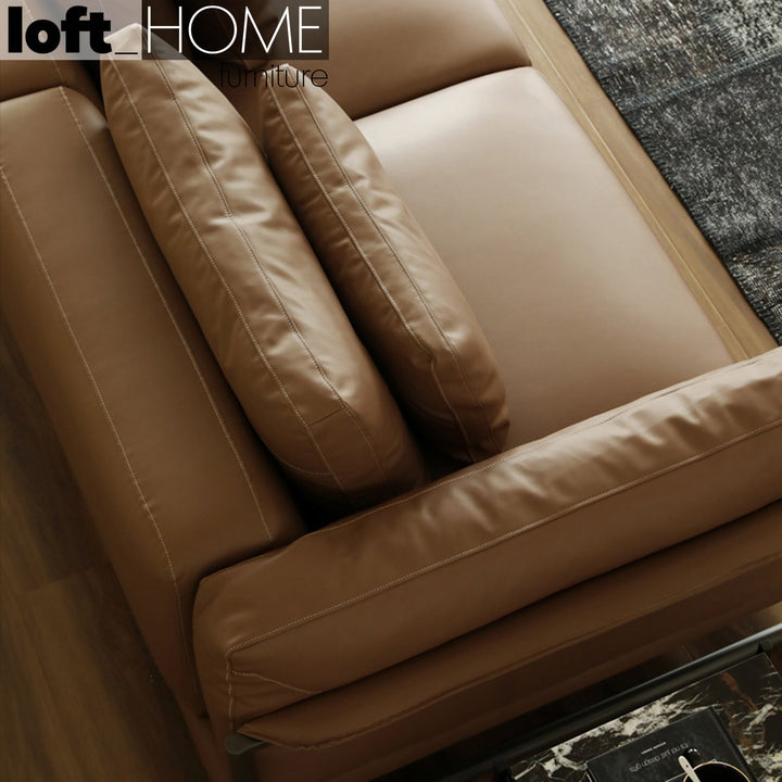 Modern genuine leather 4 seater sofa tara conceptual design.