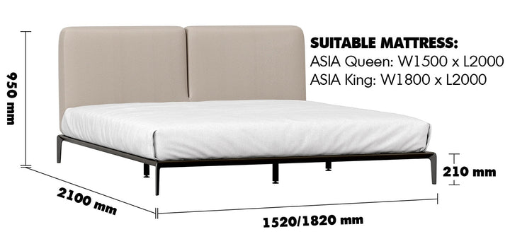 Modern genuine leather bed armelle size charts.