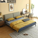 Minimalist genuine leather bed armelle primary product view.
