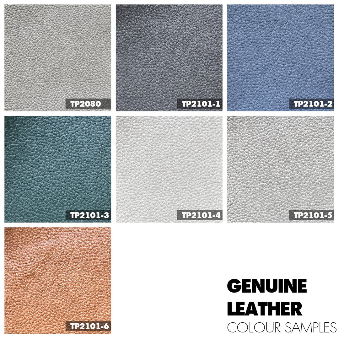Modern genuine leather bed armelle color swatches.
