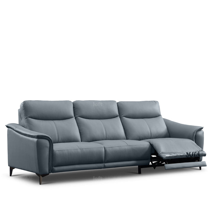 Modern genuine leather electric recliner 3 seater sofa carlos in details.